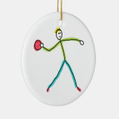 Dodgeball Stickman Keramisch Ornament (Rechts)
