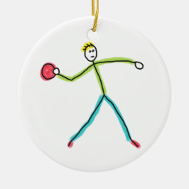 Dodgeball Stickman Keramisch Ornament