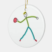 Dodgeball Stickman Keramisch Ornament (Links)