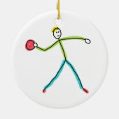 Dodgeball Stickman Keramisch Ornament (Achterkant)