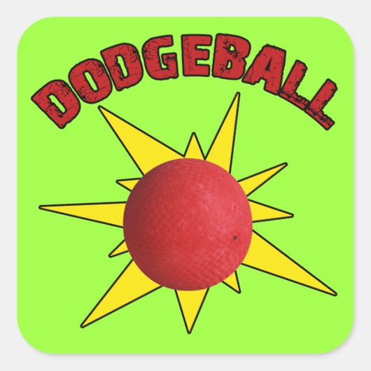 Dodgeball Vierkante Sticker (Voorkant)