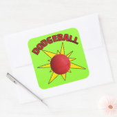 Dodgeball Vierkante Sticker (Envelop)