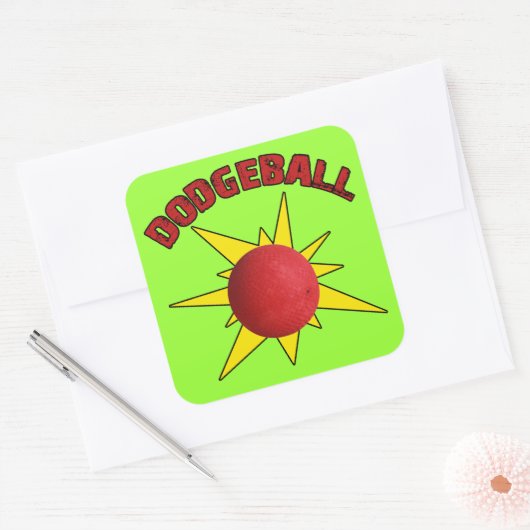 Dodgeball Vierkante Sticker (Envelop)