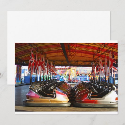 Dodgem Bumper Car Invitations Kaart (Voorkant / Achterkant)