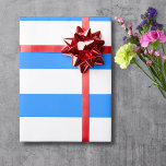 Dodger Blauw Wit Breed Horizontaal Gestreept Cadeaupapier<br><div class="desc">Dodger Blauw en Wit Brede Horizontale Gestreepte Verpakkende Document</div>