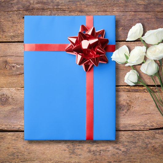 Dodger Blue effen kleur | Klassiek | Elegant Cadeaupapier
