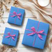 Dodger Blue effen kleur | Klassiek | Elegant Inpakpapier Vel