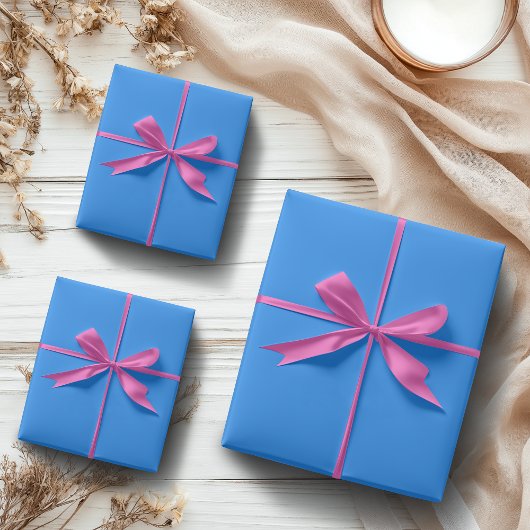 Dodger Blue effen kleur | Klassiek | Elegant Inpakpapier Vel