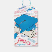 Dodger Blue Graduation Cap en Diploma Cadeaulabel (Voorkant)