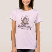 Dodgy Tea dames van SCC op roze T-shirt (Voorkant)