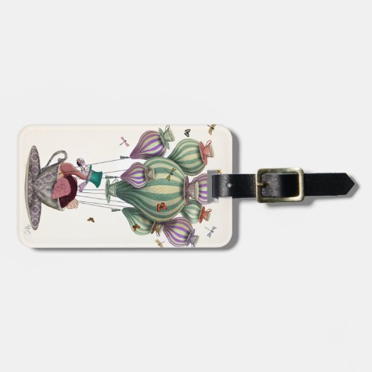 Dodo-ballon met libellen bagagelabel (Voorkant horizontaal)