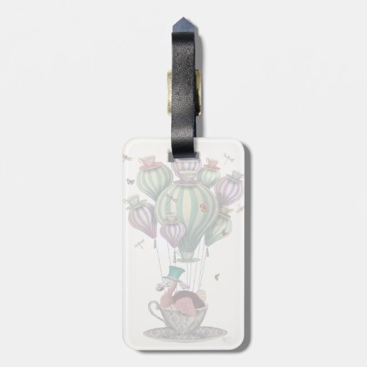 Dodo-ballon met libellen bagagelabel (Achterkant verticaal)