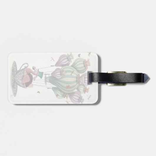 Dodo-ballon met libellen bagagelabel (Achterkant horizontaal)