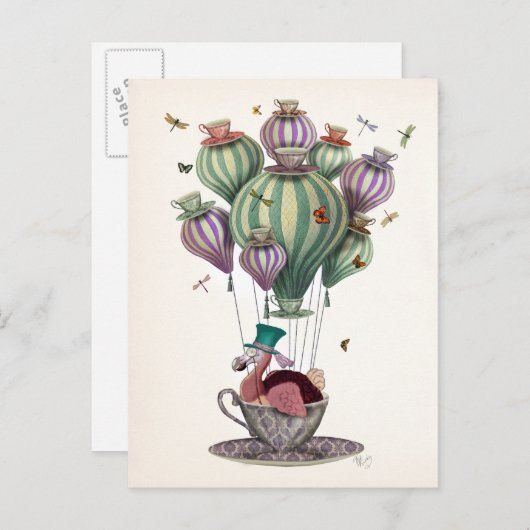 Dodo-ballon met libellen briefkaart (Voorkant / Achterkant)