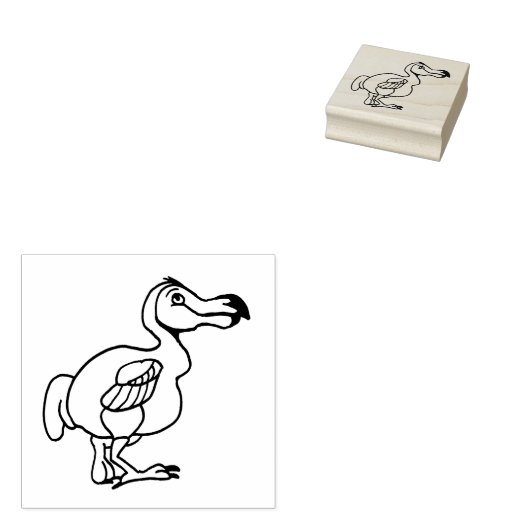 Dodo Bird Cartoon Rubberstempel (Gestempeld)