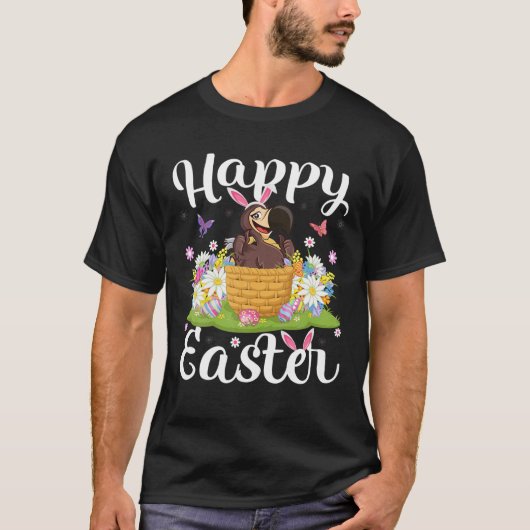 Dodo Bird Easter Egg Hunting Floral Dodo Easter Su T-shirt (Voorkant)