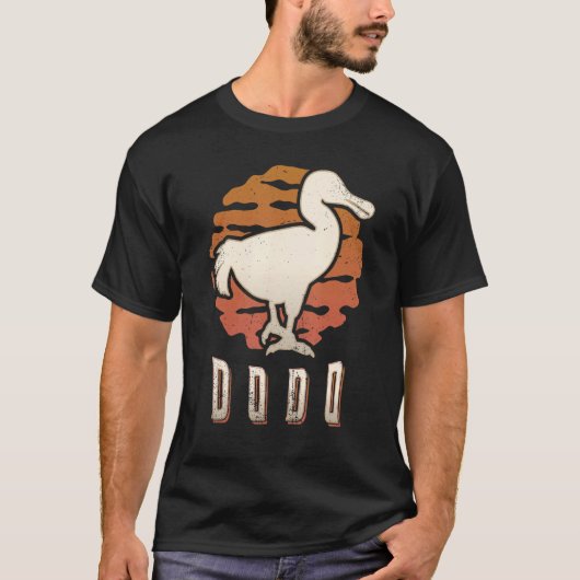 Dodo Bird  Retro Classic Animal Sunset T-shirt (Voorkant)