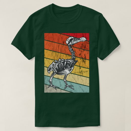Dodo Bird Skeleton Dronte Bird Retro Sunse T-shirt (Design voorkant)