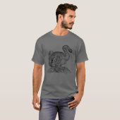 Dodo Bird Tekening Retro T-shirt (Voorkant volledig)