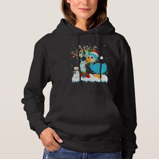 Dodo Bird Xmas Tree Lighting Santa Hat Dodo Christ Hoodie (Voorkant)