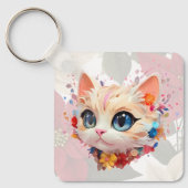 Dodo chic schattige emotionele schattige kat roze  sleutelhanger (Voorkant)