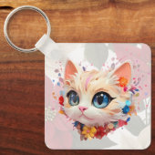 Dodo chic schattige emotionele schattige kat roze  sleutelhanger (Voorkant)
