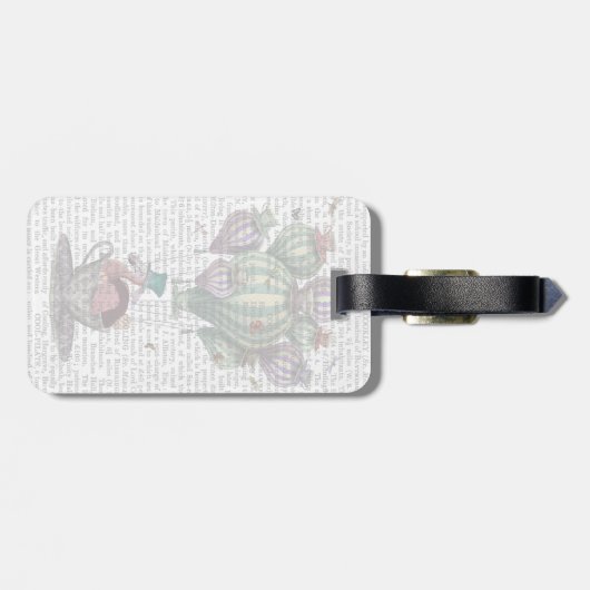 Dodo in Teacup met libellen Bagagelabel (Achterkant horizontaal)