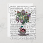 Dodo in Teacup met libellen Briefkaart (Voorkant / Achterkant)