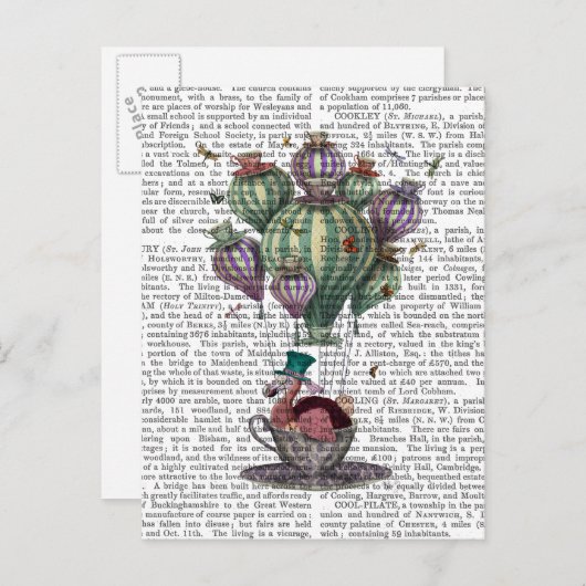 Dodo in Teacup met libellen Briefkaart (Voorkant / Achterkant)