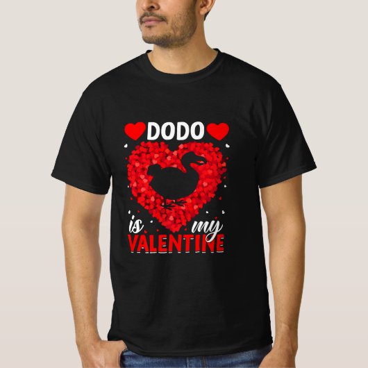 Dodo is mijn Valentijn Love Hearts Dodo Bird T-shirt (Voorkant)