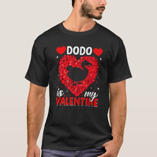Dodo is mijn Valentijn Love Hearts Dodo Bird Valen T-shirt (Voorkant)