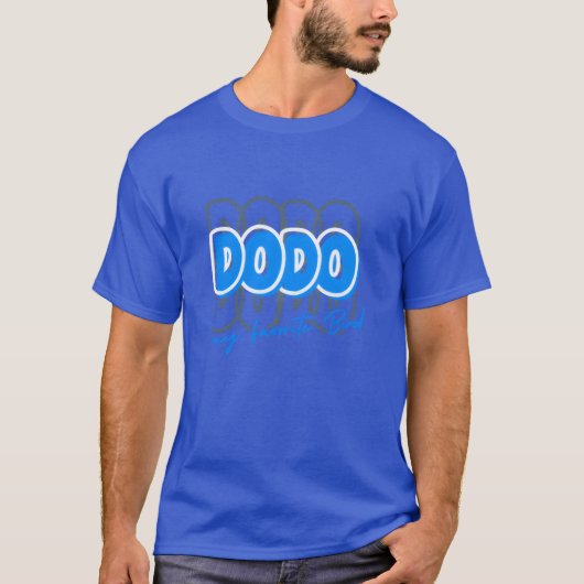 Dodo Mijn favoriete vogel retro T-shirt (Voorkant)