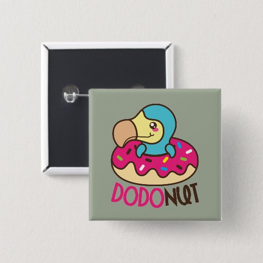 Dodonut do Bird Donut Vierkante Button 5,1 Cm (Voorkant /achterkant)