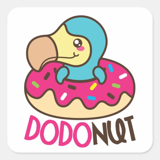 Dodonut (donut) Vierkante Stickers (Voorkant)