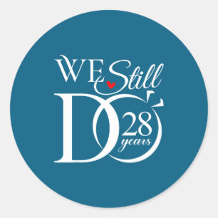 Doe 28 jaar grappig koppel 28ste trouwdag ronde sticker