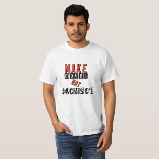 Doe acties, geen excuses t-shirt (Voorkant volledig)