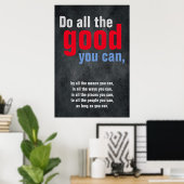 Doe al het goede dat u kunt Motivatie Quote Grey Poster (Thuiskantoor)