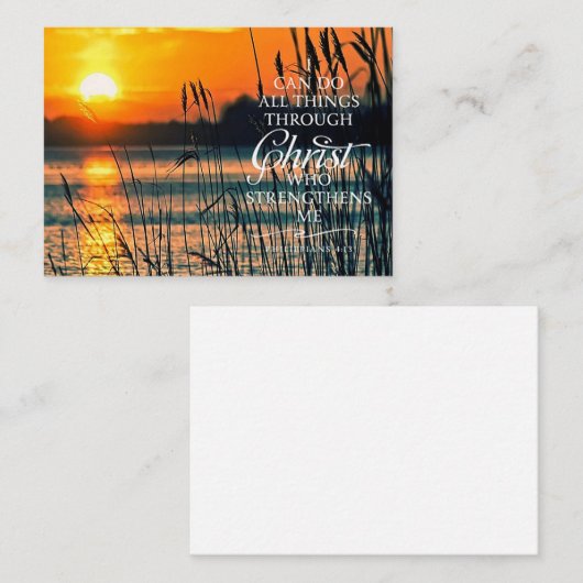 Doe alle dingen zonsondergang en riet notitiekaartje (Voorkant / Achterkant)