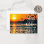 Doe alle dingen zonsondergang en riet notitiekaartje (Voorkant / Achterkant in situ)