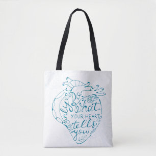 Doe alleen wat je hart je vertelt 2 tote bag