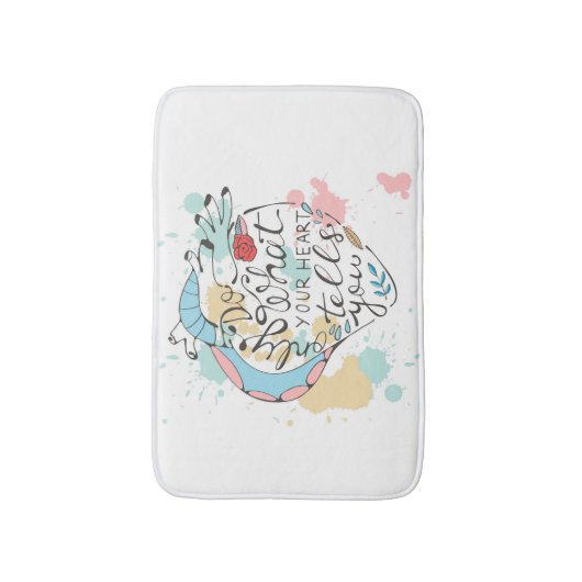 Doe alleen wat je hart je vertelt badmat (Voorkant Verticaal)