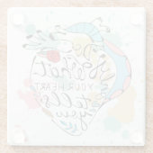 Doe alleen wat je hart je vertelt glazen onderzetter (Achterkant)