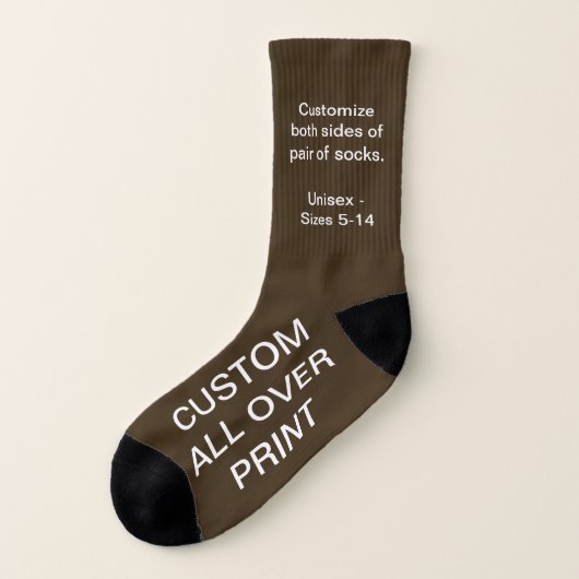 DOE ALLEMAAL OVER PRINT KLEINE BROWN SOCKS SOKKEN (Links - buitenkant)