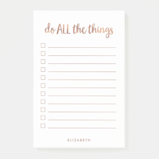 Doe alles | Faux-Roos Gold-aanbiedingen Post-it® Notes (Voorkant)