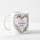 Doe alles in de liefde Floral Heart Christelijke M Koffiemok (Links)