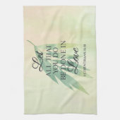 Doe alles met de Bijbelse versie van de Liefde Theedoek (Verticaal)