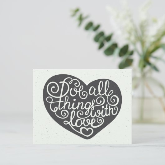 Doe alles met liefde briefkaart (Staand voorkant)