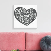 Doe alles met liefde canvas afdruk (Insitu (Woonkamer))