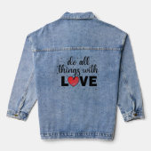 Doe alles met liefde denim jacket (Achterkant)