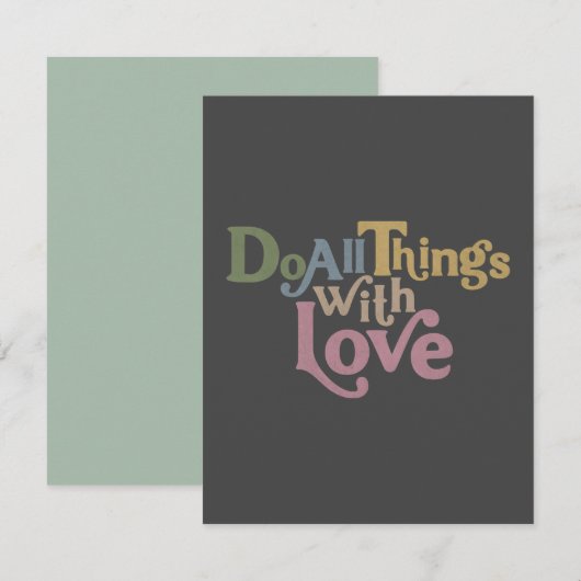 Doe alles met liefde notitiekaartje (Voorkant / Achterkant)